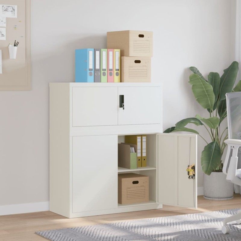 vidaXL Aktenschrank Weiß 90x40x110 cm Stahl vidaXL Aktenschrank Weiß 90x40x110 cm Stahl