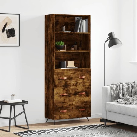 vidaXL Highboard Räuchereiche 69,5x34x180 cm Holzwerkstoff