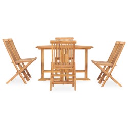 vidaXL 7-tlg. Garten-Essgruppe Klappbar Massivholz Teak  