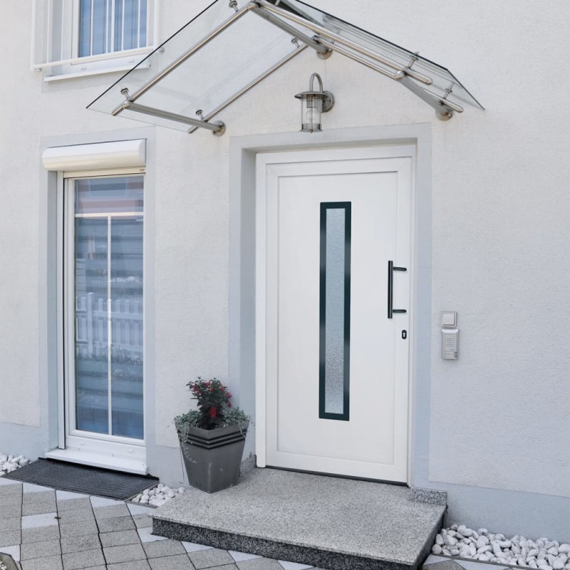 vidaXL Haustür Weiß 88x200 cm PVC vidaXL Haustür Weiß 88x200 cm PVC