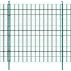 vidaXL Zaunpfosten 10 Stk. Grün 280 cm Verzinkter Stahl