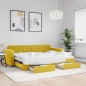 vidaXL Tagesbett Ausziehbar mit Schubladen Gelb 80x200 cm Samt vidaXL Tagesbett Ausziehbar mit Schubladen Gelb 80x200 cm Samt