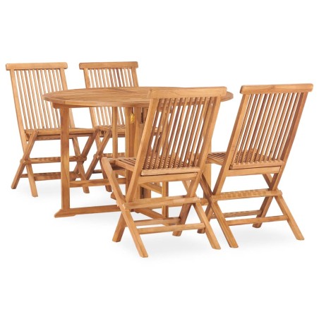 vidaXL 5-tlg. Garten-Essgruppe Klappbar Massivholz Teak  
