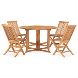 vidaXL 5-tlg. Garten-Essgruppe Klappbar Massivholz Teak  