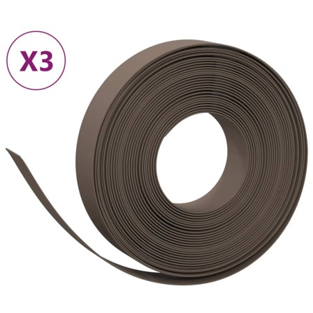 vidaXL Rasenkanten 3 Stk. Braun 10 m 10 cm Polyethylen