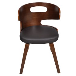 vidaXL Esszimmerstühle 4 Stk. Braun Bugholz und Kunstleder 