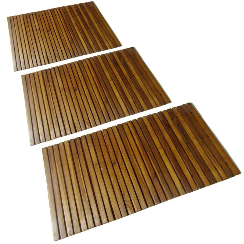 3 x Akazienholz Badematte 80 x 50 cm 3 x Akazienholz Badematte 80 x 50 cm