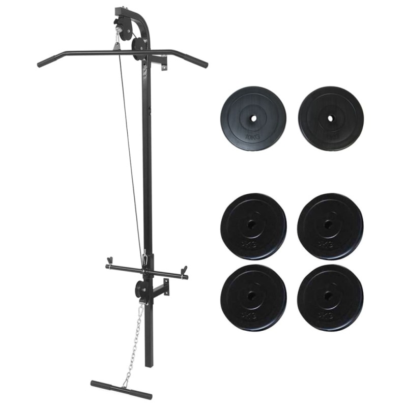 vidaXL Kraftturm zur Wandmontage mit Hantelscheiben 40 kg vidaXL Kraftturm zur Wandmontage mit Hantelscheiben 40 kg