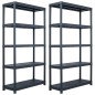 vidaXL Lagerregale 2 Stk. Schwarz 500 kg 100 x 40 x 180 cm Kunststoff vidaXL Lagerregale 2 Stk. Schwarz 500 kg 100 x 40 x 180 cm Kunststoff