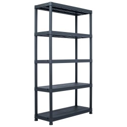 vidaXL Lagerregale 2 Stk. Schwarz 500 kg 100 x 40 x 180 cm Kunststoff