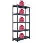 vidaXL Lagerregale 2 Stk. Schwarz 500 kg 100 x 40 x 180 cm Kunststoff vidaXL Lagerregale 2 Stk. Schwarz 500 kg 100 x 40 x 180 cm Kunststoff