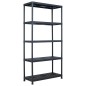 vidaXL Lagerregale 2 Stk. Schwarz 260 kg 90 x 40 x 180 cm Kunststoff vidaXL Lagerregale 2 Stk. Schwarz 260 kg 90 x 40 x 180 cm Kunststoff