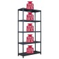 vidaXL Lagerregale 2 Stk. Schwarz 260 kg 90 x 40 x 180 cm Kunststoff vidaXL Lagerregale 2 Stk. Schwarz 260 kg 90 x 40 x 180 cm Kunststoff