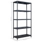 vidaXL Lagerregale 2 Stk. Schwarz 260 kg 90 x 40 x 180 cm Kunststoff vidaXL Lagerregale 2 Stk. Schwarz 260 kg 90 x 40 x 180 cm Kunststoff