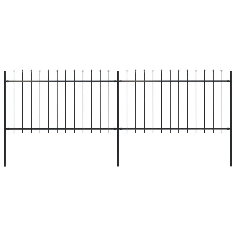 vidaXL Gartenzaun mit Speerspitzen Stahl 3,4 x 1 m Schwarz vidaXL Gartenzaun mit Speerspitzen Stahl 3,4 x 1 m Schwarz