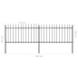 vidaXL Gartenzaun mit Speerspitzen Stahl 3,4 x 1 m Schwarz vidaXL Gartenzaun mit Speerspitzen Stahl 3,4 x 1 m Schwarz