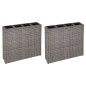 vidaXL Garten-Hochbeet mit 4 Töpfen 2 Stk. Poly Rattan Grau vidaXL Garten-Hochbeet mit 4 Töpfen 2 Stk. Poly Rattan Grau
