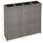 vidaXL Garten-Hochbeet mit 4 Töpfen 2 Stk. Poly Rattan Grau vidaXL Garten-Hochbeet mit 4 Töpfen 2 Stk. Poly Rattan Grau