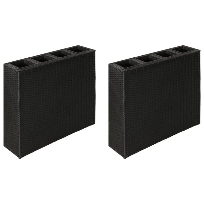 vidaXL Garten-Hochbeet mit 4 Töpfen 2 Stk. Poly Rattan Schwarz vidaXL Garten-Hochbeet mit 4 Töpfen 2 Stk. Poly Rattan Schwarz
