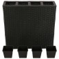 vidaXL Garten-Hochbeet mit 4 Töpfen 2 Stk. Poly Rattan Schwarz vidaXL Garten-Hochbeet mit 4 Töpfen 2 Stk. Poly Rattan Schwarz