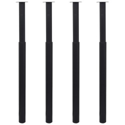 vidaXL Teleskopische Tischbeine 4 Stk. Schwarz 710 - 1100 mm