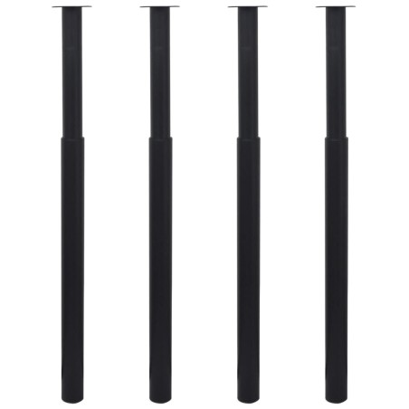 vidaXL Teleskopische Tischbeine 4 Stk. Schwarz 710 - 1100 mm