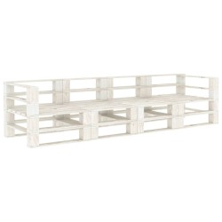 vidaXL Garten-Palettensofa 4-Sitzer Weiß Holz