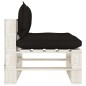 vidaXL Garten-Paletten-Mittelsofa mit Kissen in Schwarz Holz vidaXL Garten-Paletten-Mittelsofa mit Kissen in Schwarz Holz