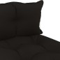 vidaXL Garten-Paletten-Mittelsofa mit Kissen in Schwarz Holz vidaXL Garten-Paletten-Mittelsofa mit Kissen in Schwarz Holz