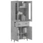 Highboard Betongrau 69,5x34x180 cm Holzwerkstoff Highboard Betongrau 69,5x34x180 cm Holzwerkstoff