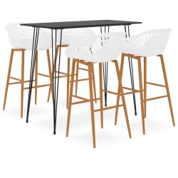 vidaXL 5-tlg. Bar-Set Schwarz und Weiß