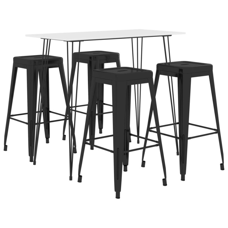 vidaXL 5-tlg. Bar-Set Weiß und Schwarz vidaXL 5-tlg. Bar-Set Weiß und Schwarz