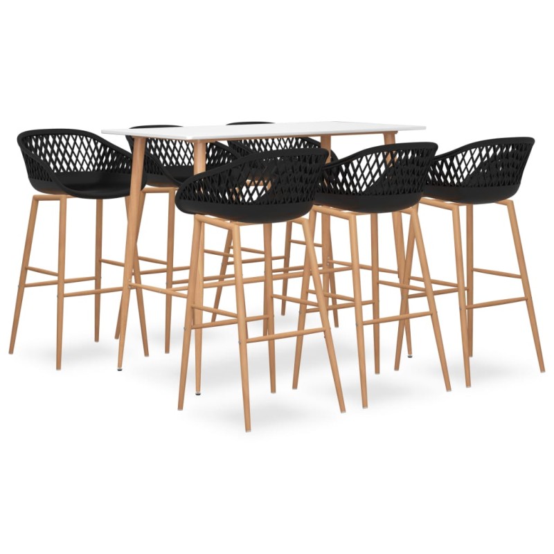 vidaXL 7-tlg. Bar-Set Weiß und Schwarz vidaXL 7-tlg. Bar-Set Weiß und Schwarz