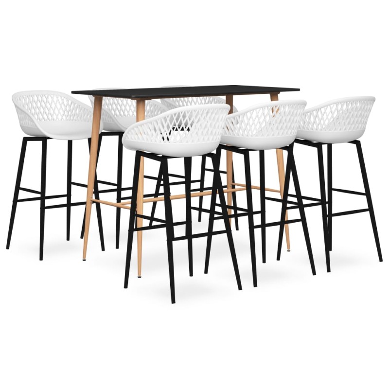 vidaXL 7-tlg. Bar-Set Schwarz und Weiß vidaXL 7-tlg. Bar-Set Schwarz und Weiß