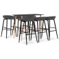 vidaXL 7-tlg. Bar-Set Schwarz und Grau vidaXL 7-tlg. Bar-Set Schwarz und Grau