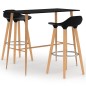 vidaXL 3-tlg. Bar-Set Schwarz vidaXL 3-tlg. Bar-Set Schwarz
