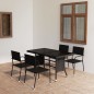 vidaXL 5-tlg. Garten-Essgruppe Poly Rattan Schwarz vidaXL 5-tlg. Garten-Essgruppe Poly Rattan Schwarz