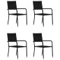 vidaXL 5-tlg. Garten-Essgruppe Poly Rattan Schwarz vidaXL 5-tlg. Garten-Essgruppe Poly Rattan Schwarz
