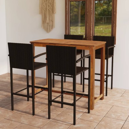 vidaXL 5-tlg. Gartenbar-Set Braun