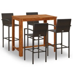 vidaXL 5-tlg. Gartenbar-Set Braun