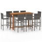 vidaXL 9-tlg. Gartenbar-Set Grau vidaXL 9-tlg. Gartenbar-Set Grau