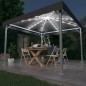 vidaXL Pavillon mit LED-Lichterkette 300x300 cm Anthrazit Aluminium vidaXL Pavillon mit LED-Lichterkette 300x300 cm Anthrazit Aluminium