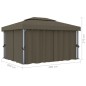 vidaXL Pavillon mit Vorhängen & LED-Lichterkette 4x3 m Taupe vidaXL Pavillon mit Vorhängen & LED-Lichterkette 4x3 m Taupe