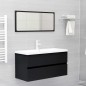 vidaXL Waschbeckenunterschrank mit Einbaubecken Schwarz Holzwerkstoff vidaXL Waschbeckenunterschrank mit Einbaubecken Schwarz Holzwerkstoff