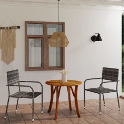vidaXL 3-tlg. Garten-Essgruppe Grau