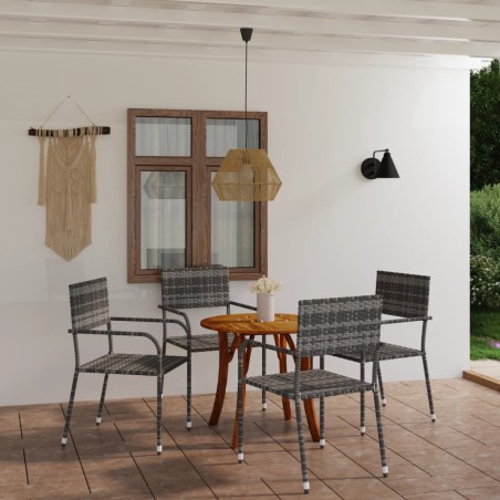 vidaXL 5-tlg. Garten-Essgruppe Grau