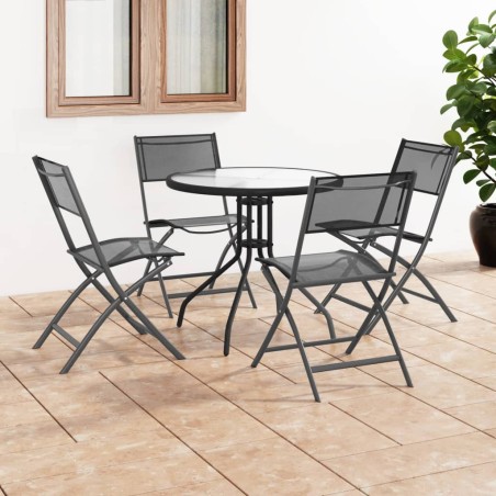 vidaXL 5-tlg. Garten-Essgruppe Stahl