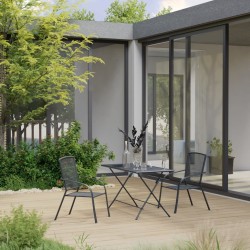 vidaXL 3-tlg. Garten-Essgruppe Stahl Anthrazit