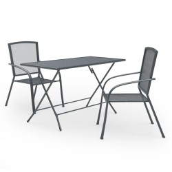 vidaXL 3-tlg. Garten-Essgruppe Stahl Anthrazit