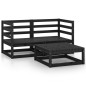 vidaXL 3-tlg. Garten-Lounge-Set Schwarz Massivholz Kiefer vidaXL 3-tlg. Garten-Lounge-Set Schwarz Massivholz Kiefer